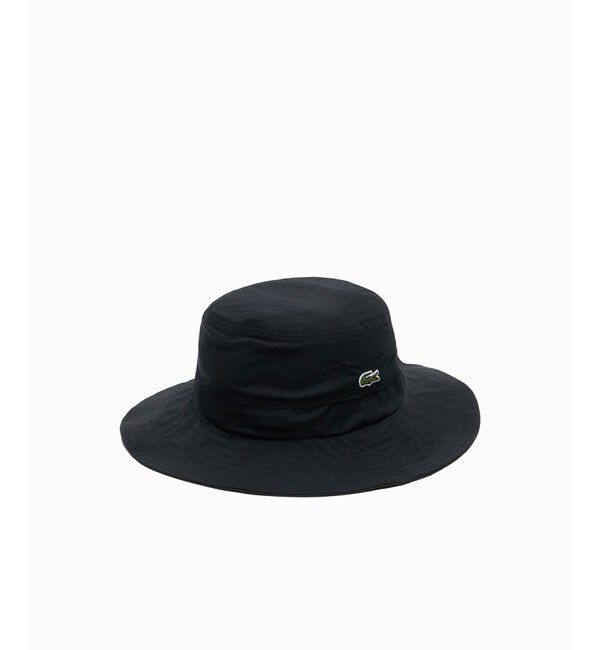 LACOSTE「ワンポイント撥水サファリハット」|ハット|ブラック