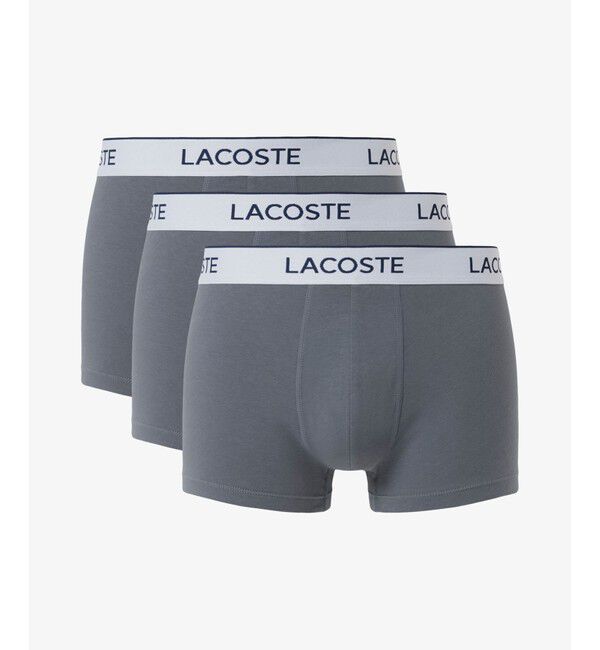 LACOSTE「配色ロゴウエストバンドトランクショーツ3枚セット」|インナー|