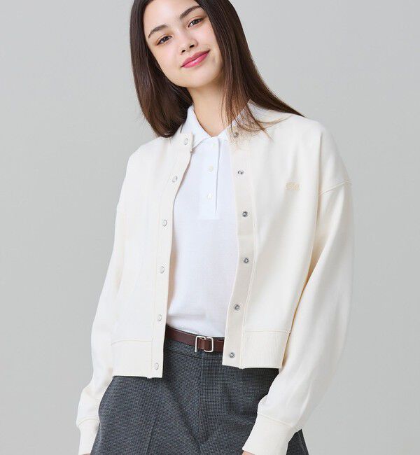 LACOSTE「ショート丈ダブルフェイスカーディガン」|カーディガン|