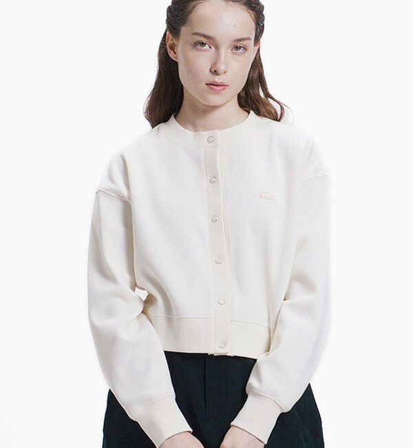 LACOSTE「ショート丈ダブルフェイスカーディガン」|カーディガン|