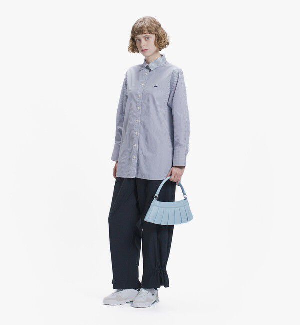 LACOSTE「オーバーサイズ ストライプロングシャツ」|シャツ・ブラウス|
