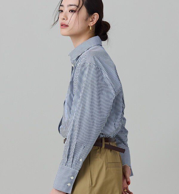 LACOSTE「オーバーサイズ ストライプロングシャツ」|シャツ・ブラウス|