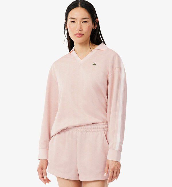 LACOSTE「モノグラムジャカードスキッパーネックポロシャツ」|ポロシャツ|