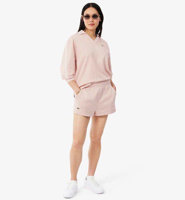 LACOSTE「モノグラムジャカードスキッパーネックポロシャツ」|ポロシャツ|