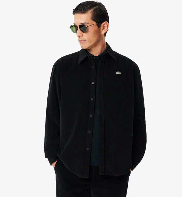 LACOSTE「太畝コーデュロイシャツ」|シャツ・ブラウス|ブラック
