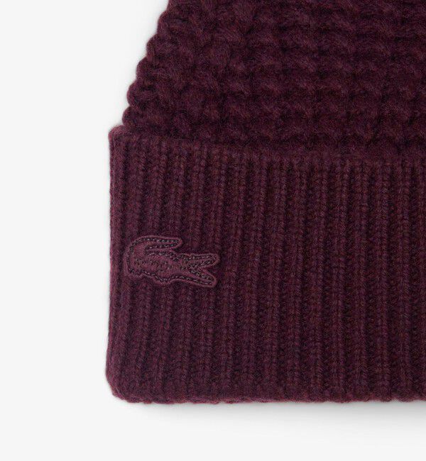 LACOSTE「立体編みウールブレンドビーニー」|その他|