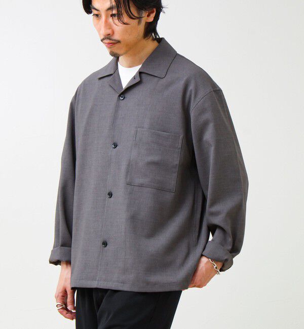 GLOSTER「【春夏に着たい上品素材】リネンタッチドビーワークシャツ」|シャツ・ブラウス|