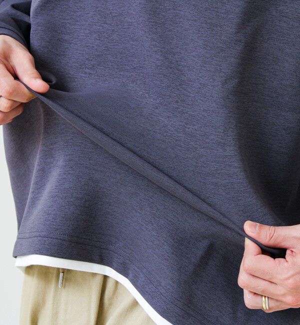GLOSTER「【1枚で完成する】杢ダンボール ヘンリーネックフェイクレイヤー ロンT」|Tシャツ・カットソー|