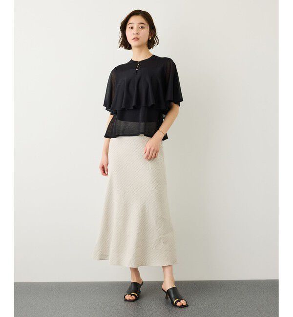 ROPE「LEVITA ティアードフリルニットプルーオーバー/接触冷感・イージーケア」|Tシャツ・カットソー|