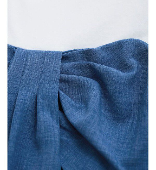 VIS「【新色追加】【美easy】ねじりリボンTシャツドッキングプルオーバー【接触冷感/洗える】」|Tシャツ・カットソー|