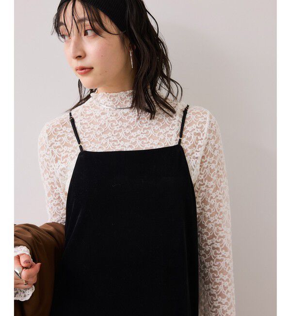 VIS「刺繍アソートベロアキャミワンピース/2WAY」|ワンピース|