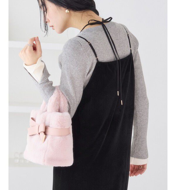 VIS「刺繍アソートベロアキャミワンピース/2WAY」|ワンピース|