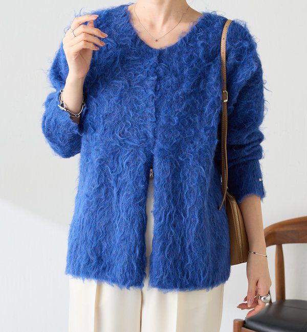  「【前後2WAY】ロングシャギーニットカーディガン」|ニット・セーター|