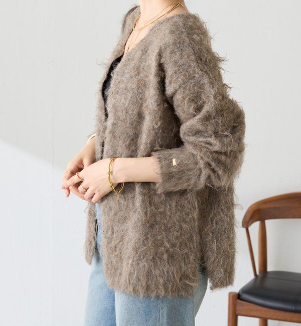  「【前後2WAY】ロングシャギーニットカーディガン」|ニット・セーター|