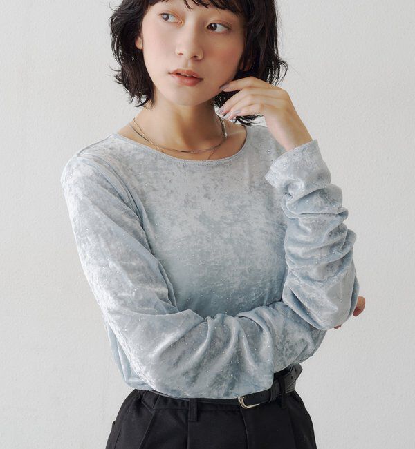  「【WEB限定】スタッズベロアプルオーバー」|Tシャツ・カットソー|