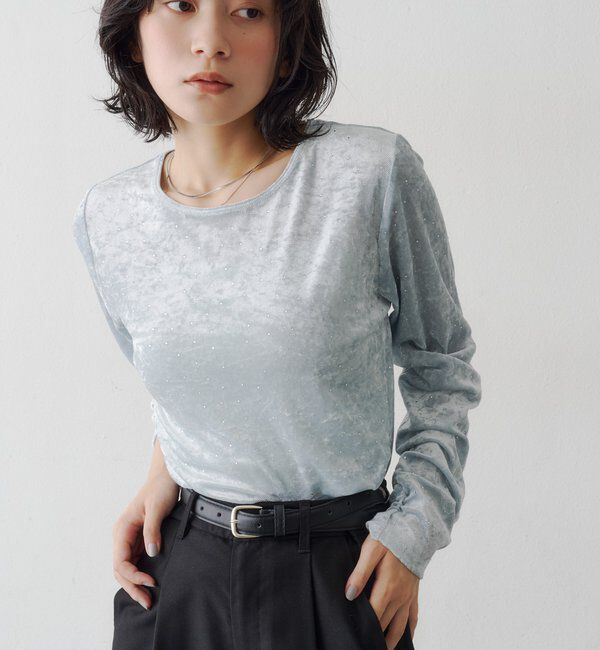  「【WEB限定】スタッズベロアプルオーバー」|Tシャツ・カットソー|