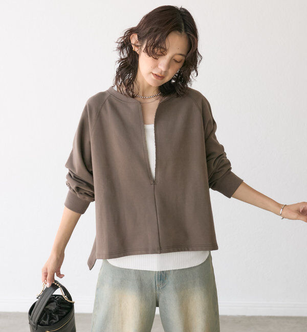  「【大人が着やすい】キーネックオーバースウェット」|Tシャツ・カットソー|