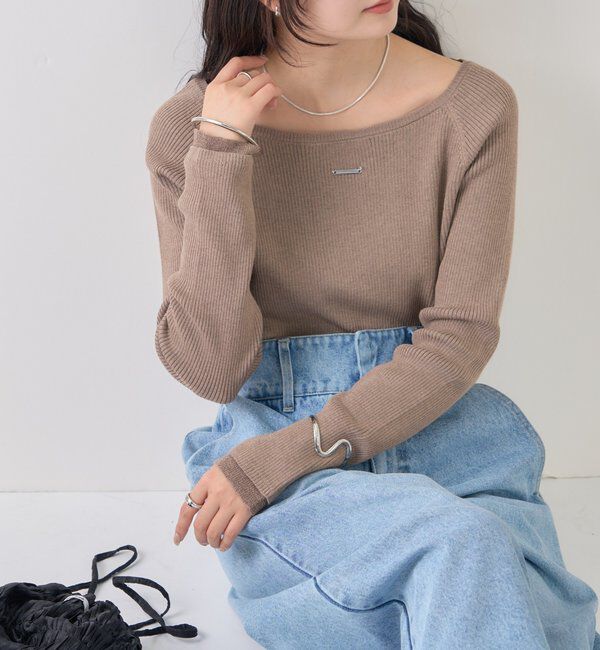  「【WEB限定REVIAL】プレート付きクルーリブニット」|ニット・セーター|