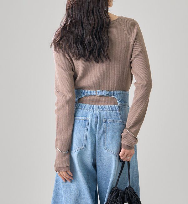  「【WEB限定REVIAL】プレート付きクルーリブニット」|ニット・セーター|