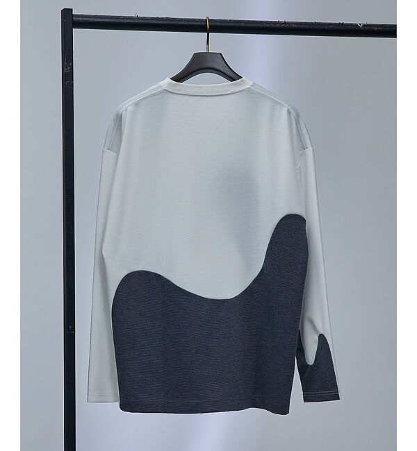ABAHOUSE「【ウズマキ】アシンメトリー 配色 オーバーサイズ ポンチ ロンT」|Tシャツ・カットソー|