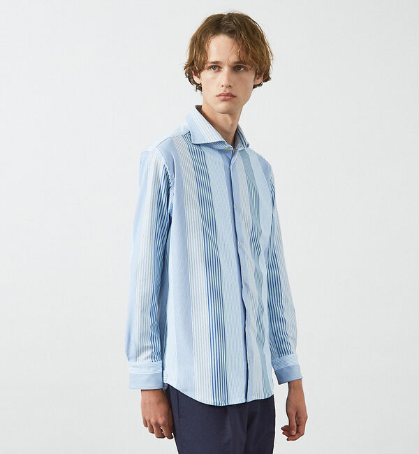 ABAHOUSE「【FLEX SHIRTS】360&deg;ストレッチ パッチワークストライプシャツ /」|シャツ・ブラウス|