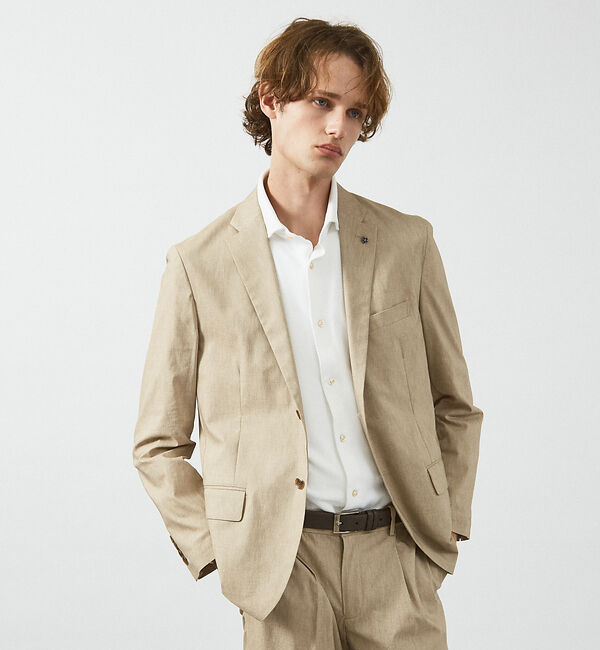 ABAHOUSE「【セットアップ対応/FLEX JACKET】スーパーストレッチ リネンブレンド」|テーラードジャケット|