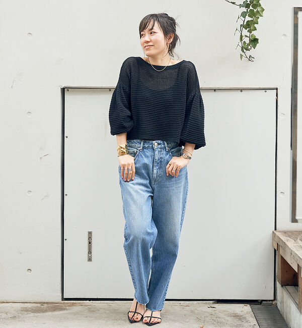 Rouge vif「麻混 変形天竺ニットプルオーバー」|ニット・セーター|