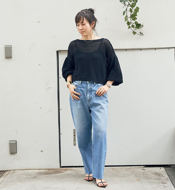 Rouge vif「麻混 変形天竺ニットプルオーバー」|ニット・セーター|