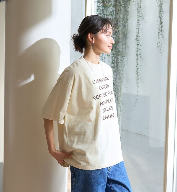 Rouge vif「ピグメントヴィンテージライクロゴBIG Tシャツ」|Tシャツ・カットソー|