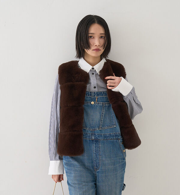 Rouge vif「コットンストライプクレリックシャツ」|シャツ・ブラウス|