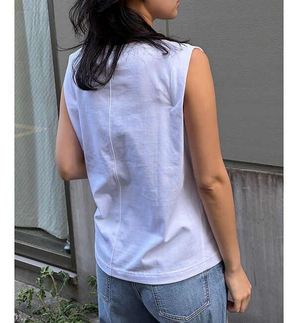 Rouge vif「【接触冷感】【UVカット】【一部店舗限定】ドレープギャザーノースリーブカットソー」|Tシャツ・カットソー|