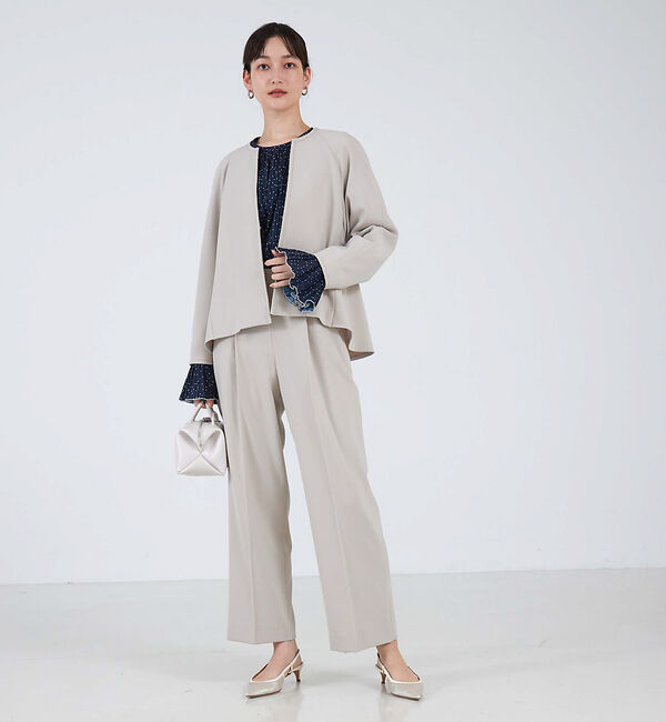 qualite「センタープレスストレートパンツ」|スラックス|