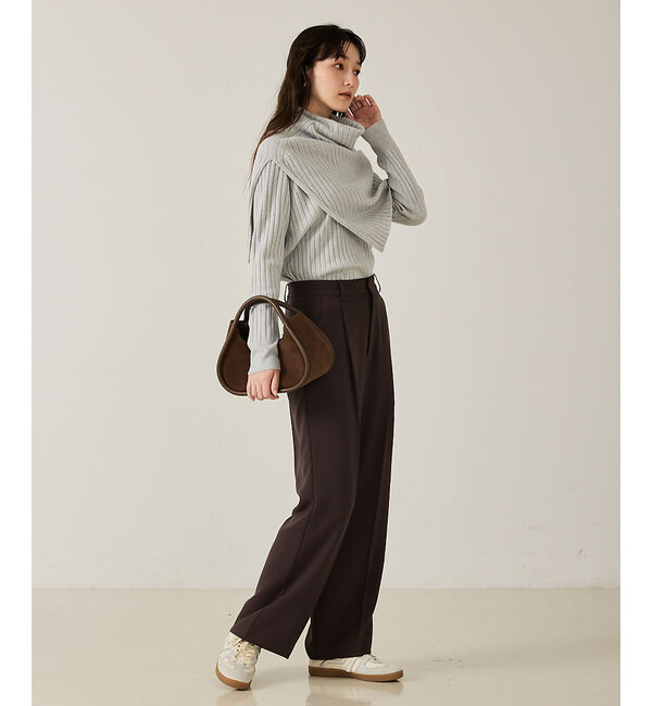 qualite「ご好評につき再入荷！【新色追加！25AW】アシメスヌードリブニット/スヌード取り」|ニット・セーター|