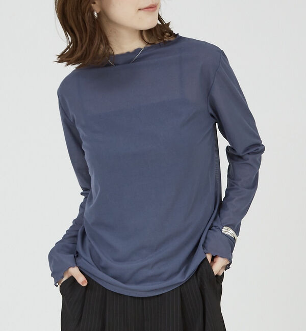 abahouse mavie「シアーメロウプルオーバー」|Tシャツ・カットソー|ブルーグレー