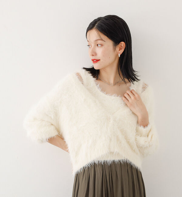 abahouse mavie「【２点セット】シャギーニットアンサンブル」|ニット・セーター|