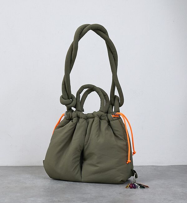 NOMINE「【cheek】puff kinchaku 2WAY tote 巾着 ショルダーバ」|ショルダー・メッセンジャー|カーキ
