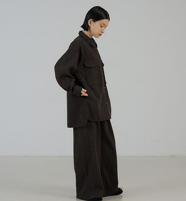 NOMINE「タックワイドパンツ｜カルゼ/ストライプ セットアップ対応」|その他|