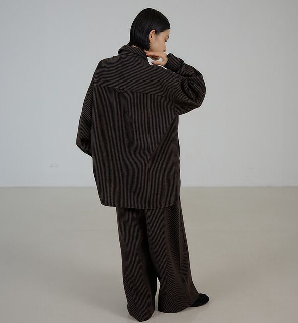 NOMINE「タックワイドパンツ｜カルゼ/ストライプ セットアップ対応」|その他|