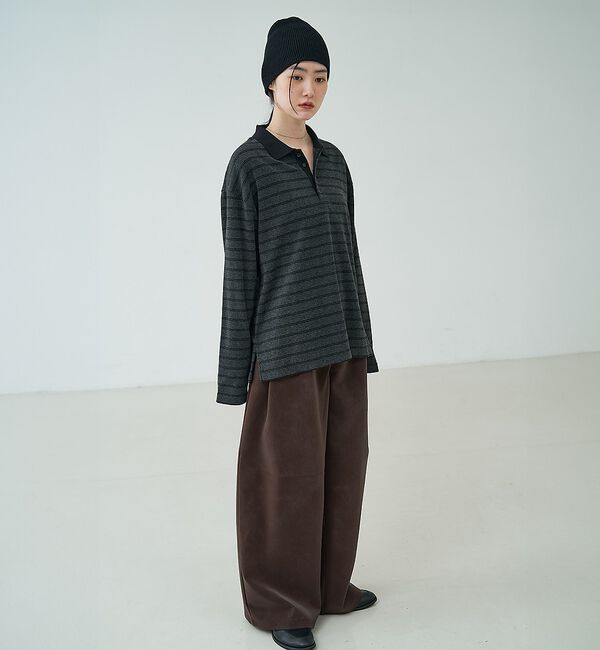 NOMINE「パイル カットソー ポロ｜配色 ロングスリーブ」|Tシャツ・カットソー|