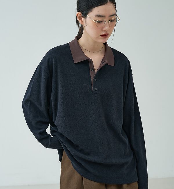 NOMINE「パイル カットソー ポロ｜配色 ロングスリーブ」|Tシャツ・カットソー|