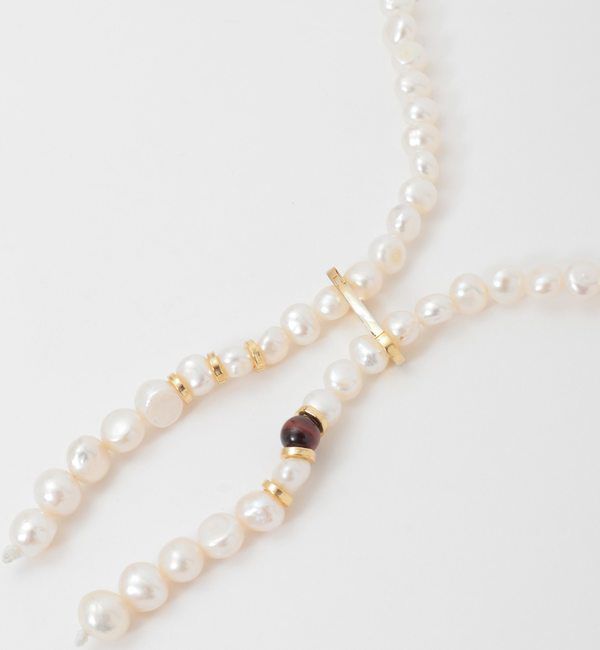 Liesse「《別注》【EO/イオ】PEARL/RED TIGER EYE NECKLACE（ロング）」|ネックレス|