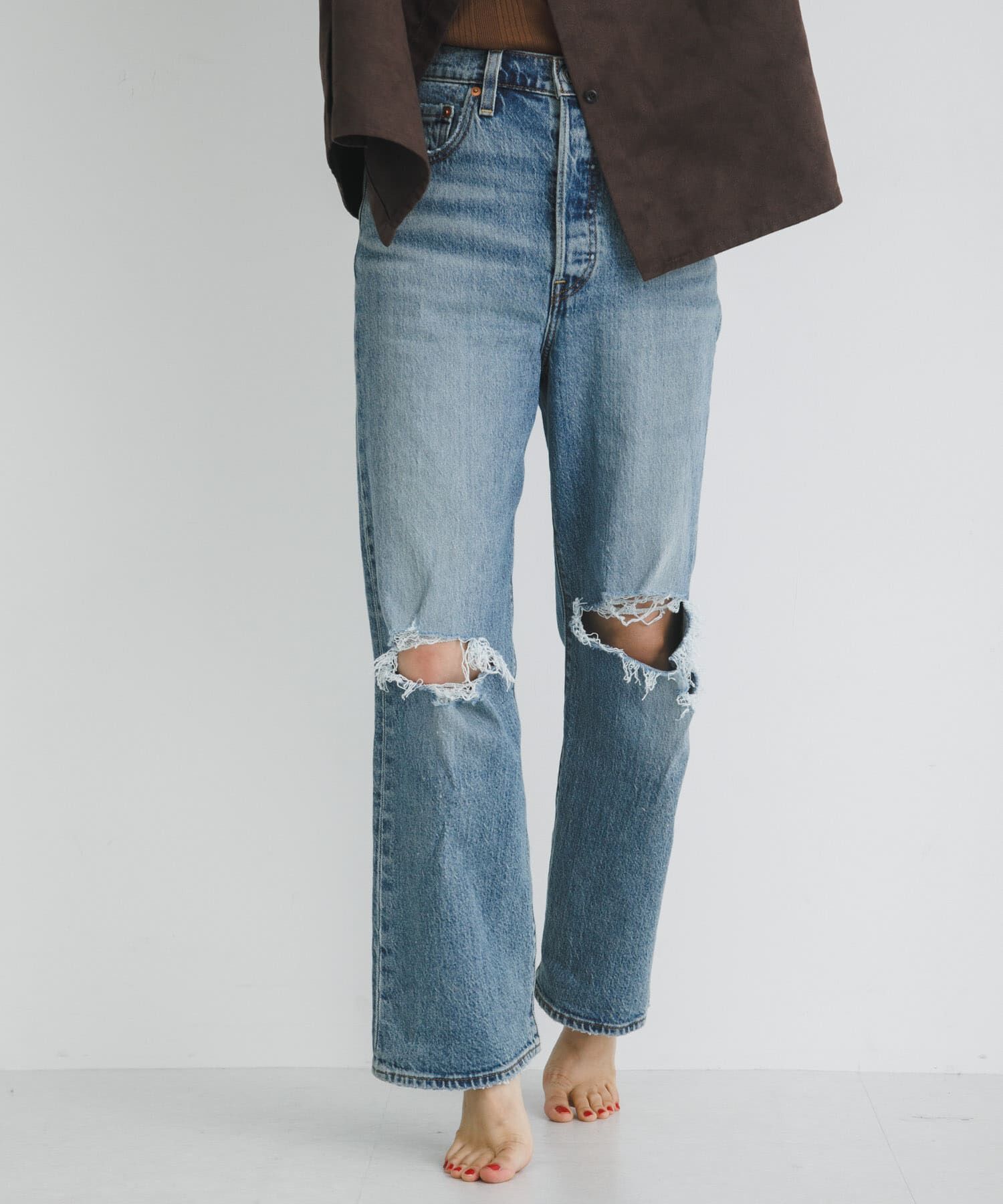 URBAN RESEARCH「Levi&rsquo;s　Exclusive RIBCAGE STRAIGHT ANKLE」|デニム|ワンウォッシュ