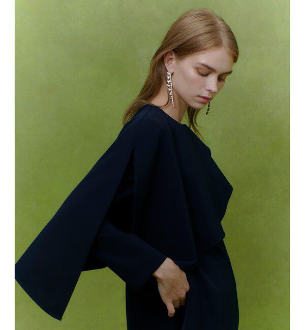 LOULOU WILLOUGHBY「【LOULOU WILLOUGHBY】2WAYケープワンピース」|ワンピース|ネイビー