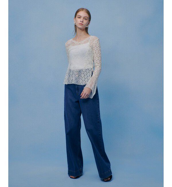 LOULOU WILLOUGHBY「【LOULOU WILLOUGHBY】ベルスリーブレースプルオーバー」|Tシャツ・カットソー|