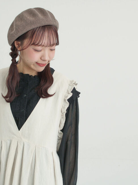 Samansa Mos2「【Cross&times;Linen】肩フリル前後2WAYジャンパースカート」|ワンピース|