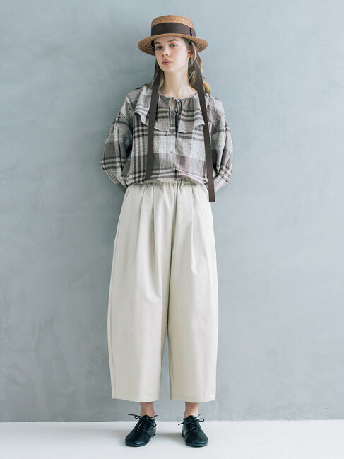 Samansa Mos2「【Cross&times;Linen】セーラーカラーブラウス」|シャツ・ブラウス|