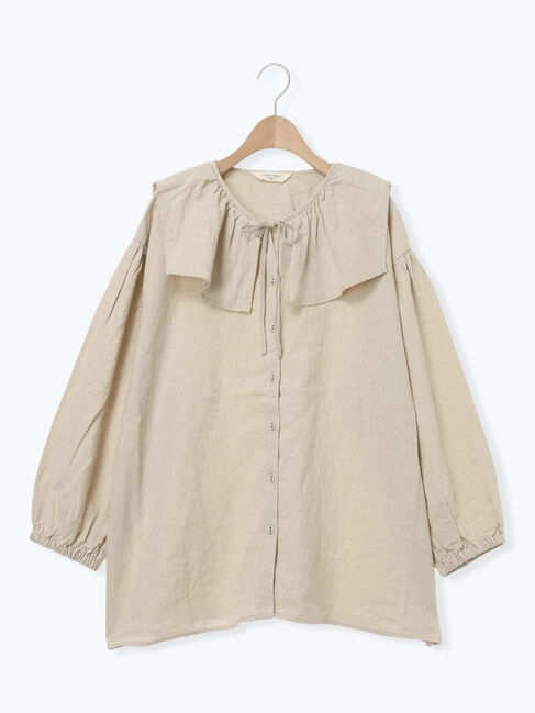 Samansa Mos2「【Cross&times;Linen】セーラーカラーブラウス」|シャツ・ブラウス|