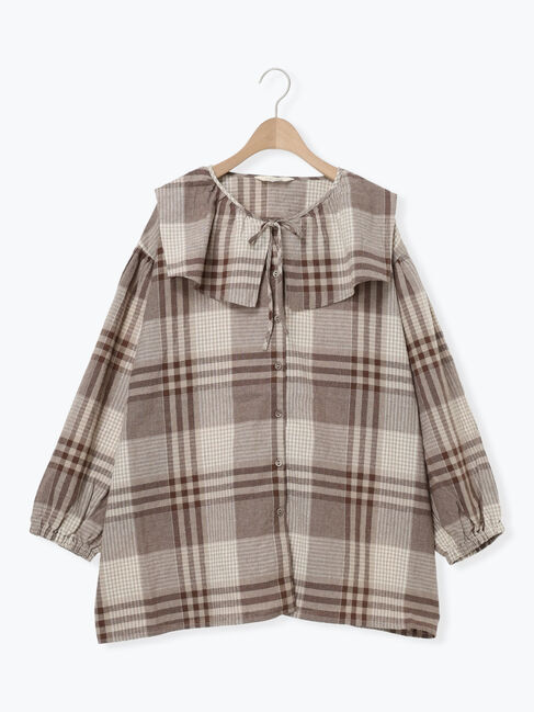 Samansa Mos2「【Cross&times;Linen】セーラーカラーブラウス」|シャツ・ブラウス|
