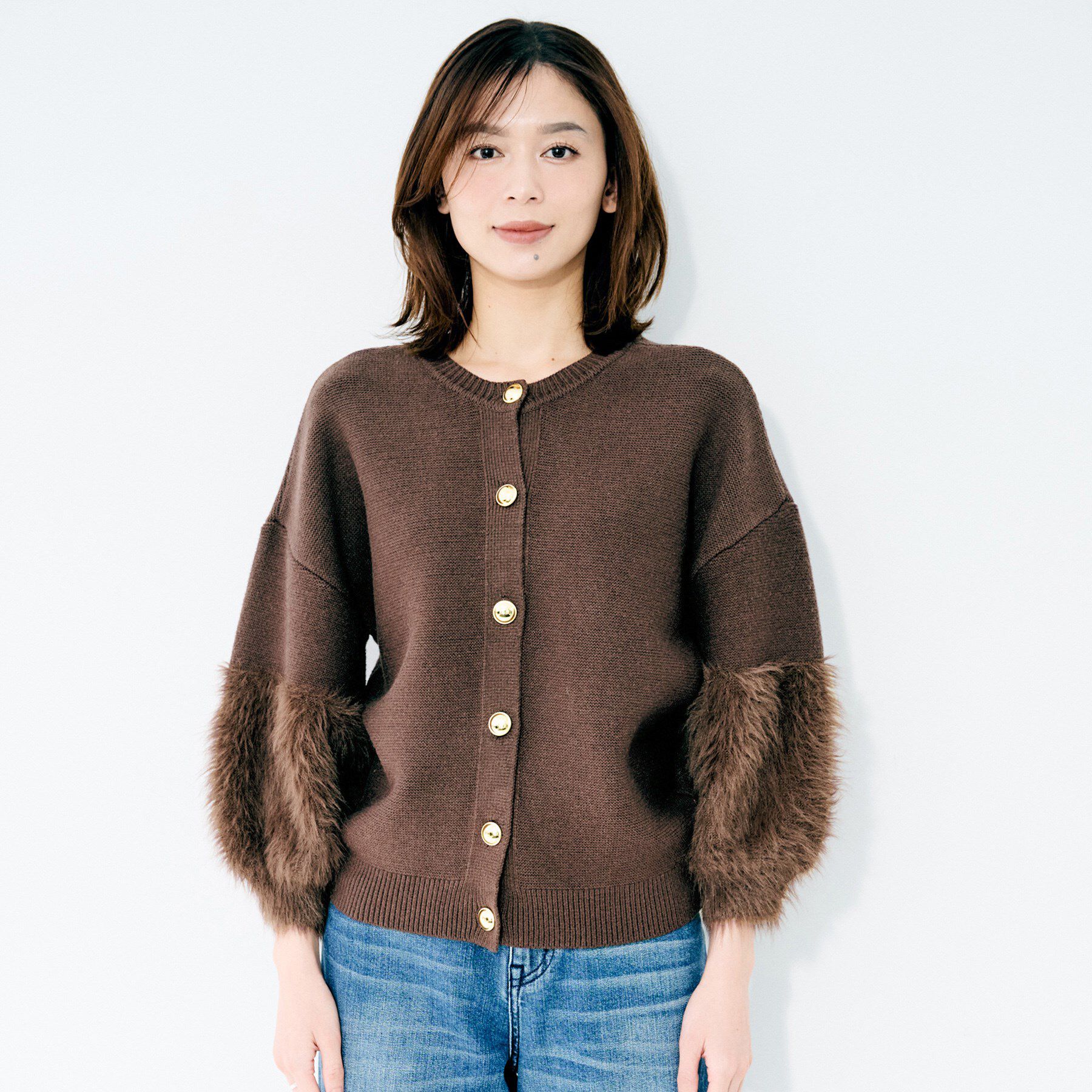 UNTITLED「【TORRAZZO DONNA】ファースリーブ2wayプルオーバー」|Tシャツ・カットソー|