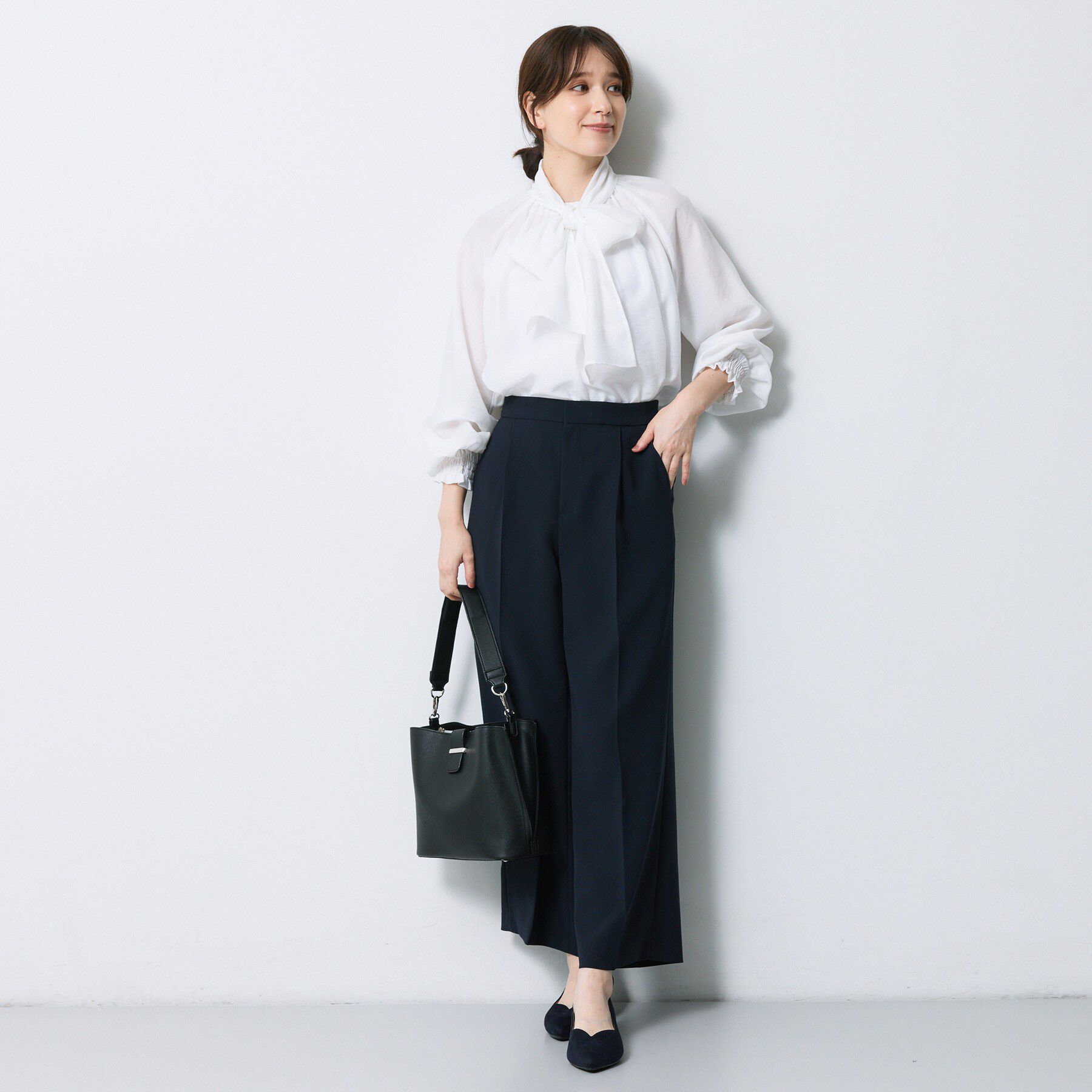 Reflect「【SS-4Lサイズ／通勤／セレモニー／セットアップ可】タック入りワイドパンツ」|その他|
